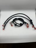 Black valve controller cables with silver connectors and red caps on white background, Eastwood Engineering UK performance parts