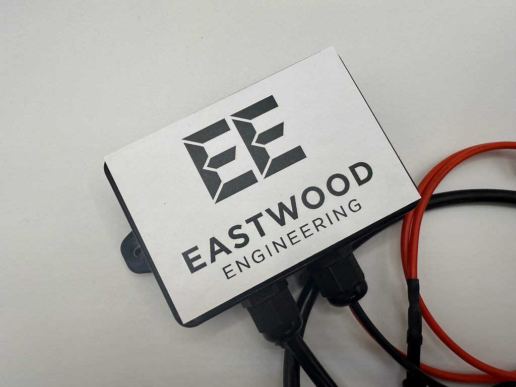 Eastwood Engineering valve controller with cables on a white background